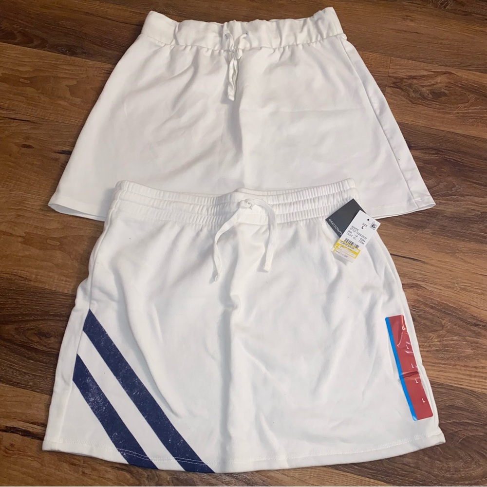 Wild Fable Target White Skirts One with Blue Stripes Large Sweatshirt Material